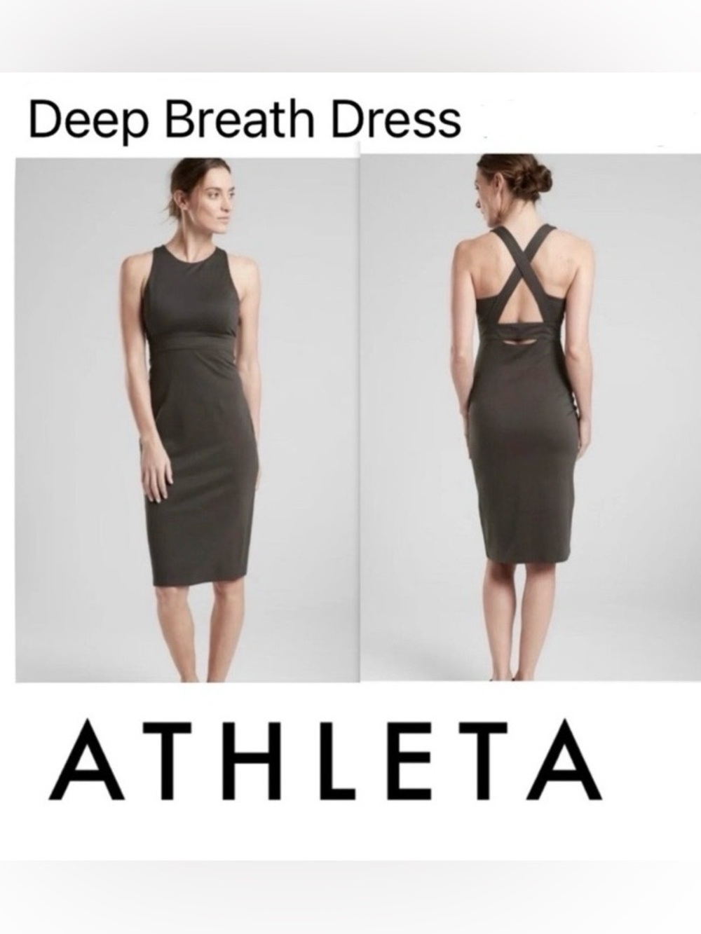 Athleta dress S-Small/Tall Deep Breathe Bralette Gray